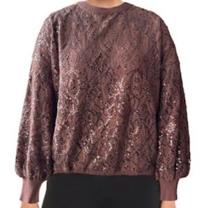 NWT - Badgley Mischa Sequin Top = SZ S